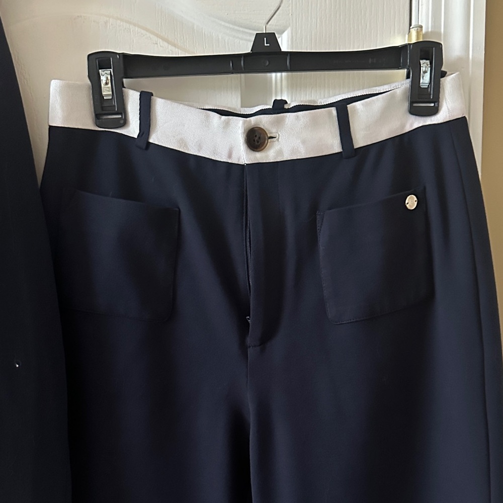 Tommy Hilfiger Navy Pantsuit with White Trim - Picture 4 of 6